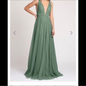 Jenny Yoo Green Maxi Dress